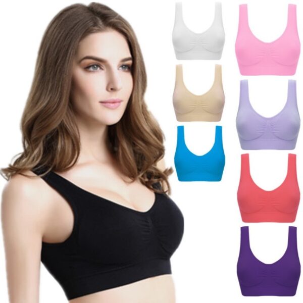 Women Yoga Tank Tops  Sports Bra Workout Fitness Running Crop Top - Image 6