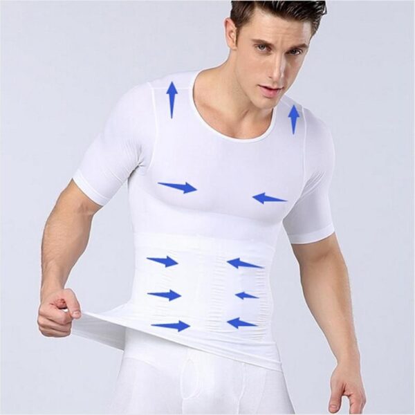 Male Chest Compression T-shirt Fitness Hero Belly Buster Slimming - Image 2