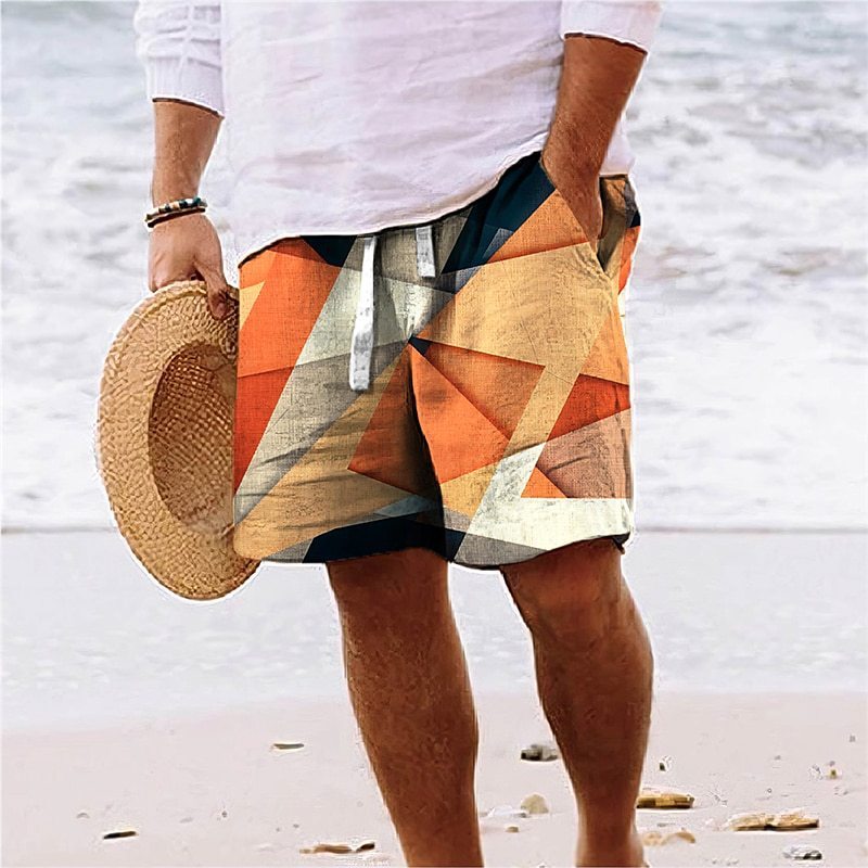 Print Beach Shorts Summer Fashion Loose Drawstring Short Pants Mens Clothing - Image 7