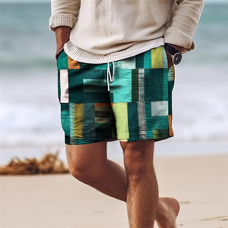Print Beach Shorts Summer Fashion Loose Drawstring Short Pants Mens Clothing - Image 5