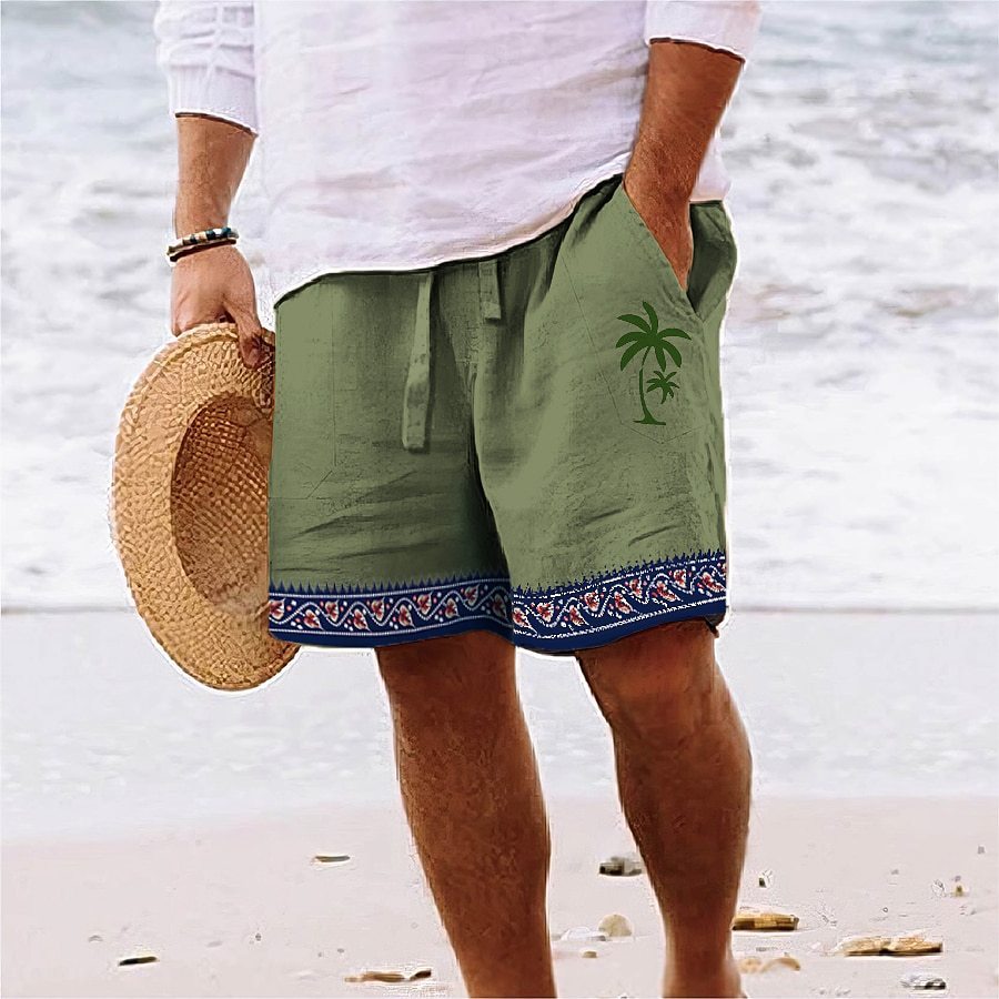 Print Beach Shorts Summer Fashion Loose Drawstring Short Pants Mens Clothing - Image 3