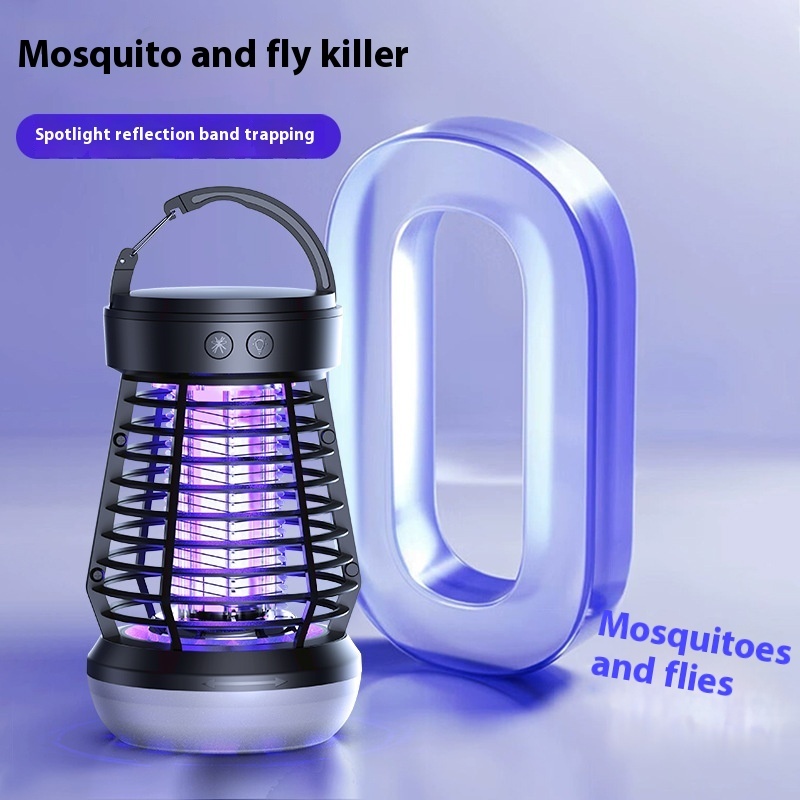 2in1 Mosquito Killer Lamp Electric Fly Catcher USB Rechargeable Electric Mosquito Swatter Electric Fly Trap With Night Light S0S Emergency Light Mosquito Killer Terrace Camping - Image 8