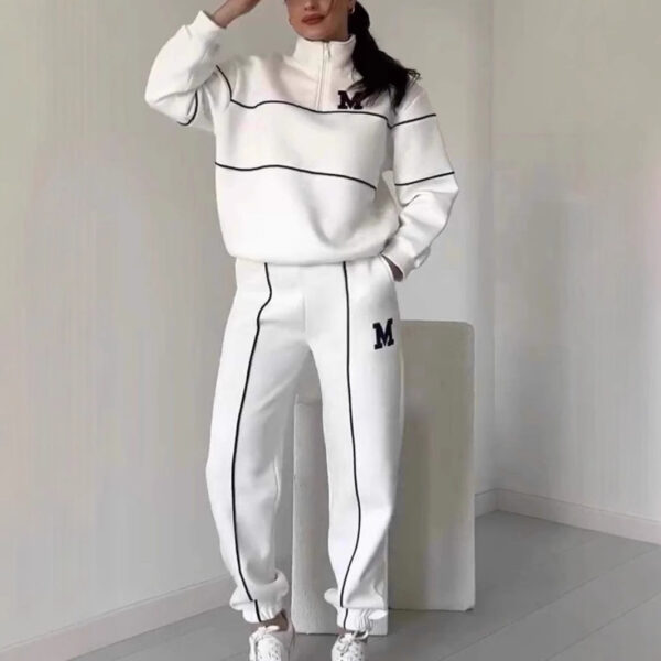 Womens 2 Piece Outfits Lounge Hoodless Pullover Sweatshirt Sweatsuit Sets Sweatshirt Baggy Fashion Sweatpants With Pockets - Image 8