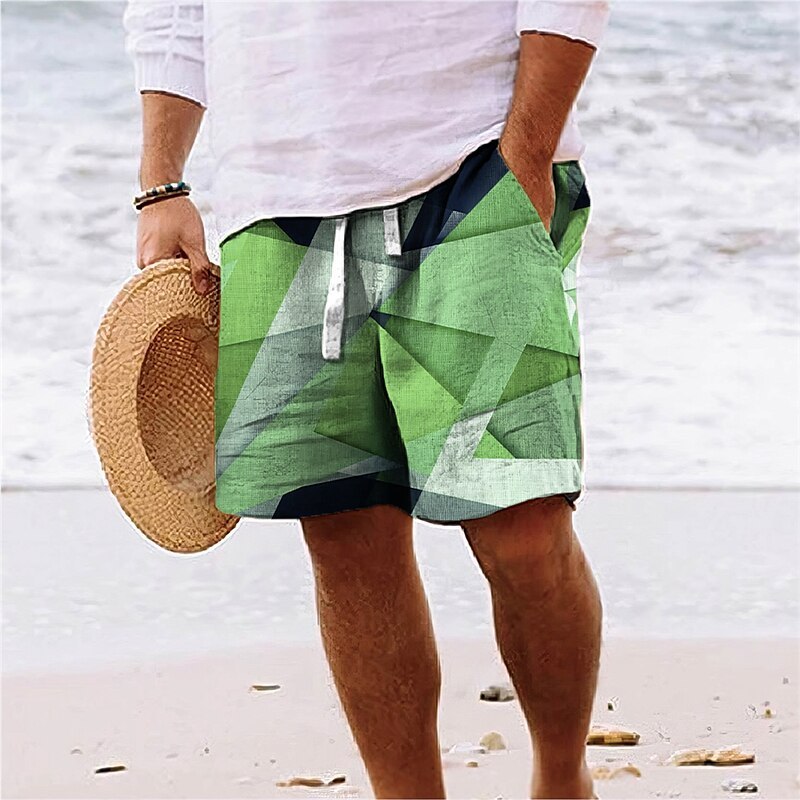 Print Beach Shorts Summer Fashion Loose Drawstring Short Pants Mens Clothing - Image 4